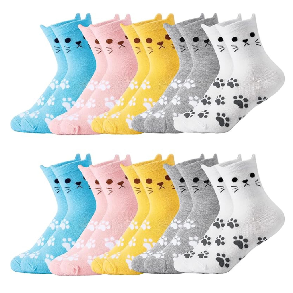 Women Pack Of 10 Colorful Crew Socks