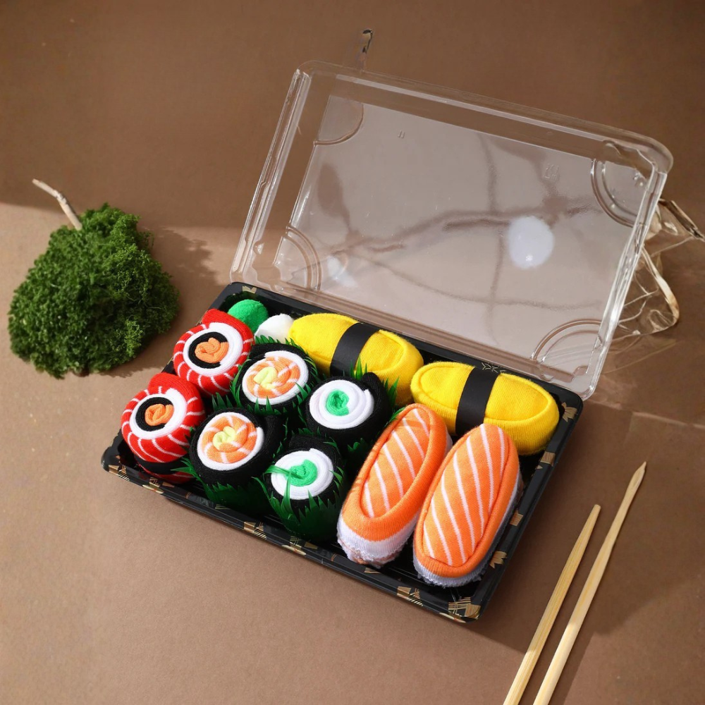 Pack Of 5 Sushi Pattern Crew SocksPack Of 5 Sushi Pattern Crew Socks - Image 5