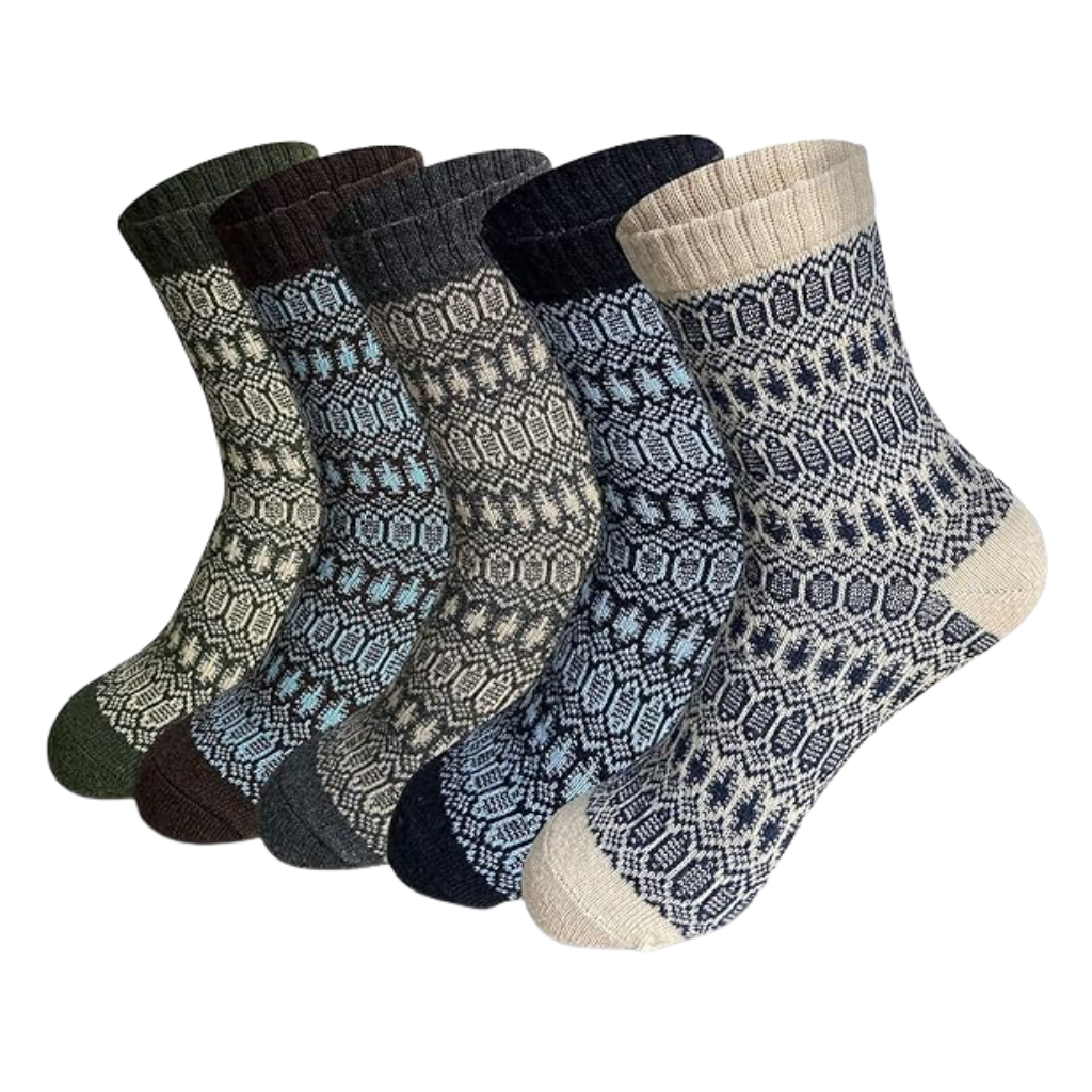 Textured Blend Crew Pattern Style Socks