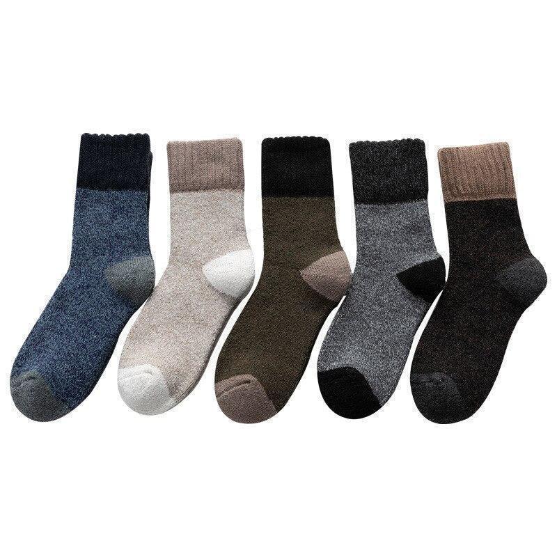 5 Pairs Retro Style Cotton Socks – Warmth and Vintage