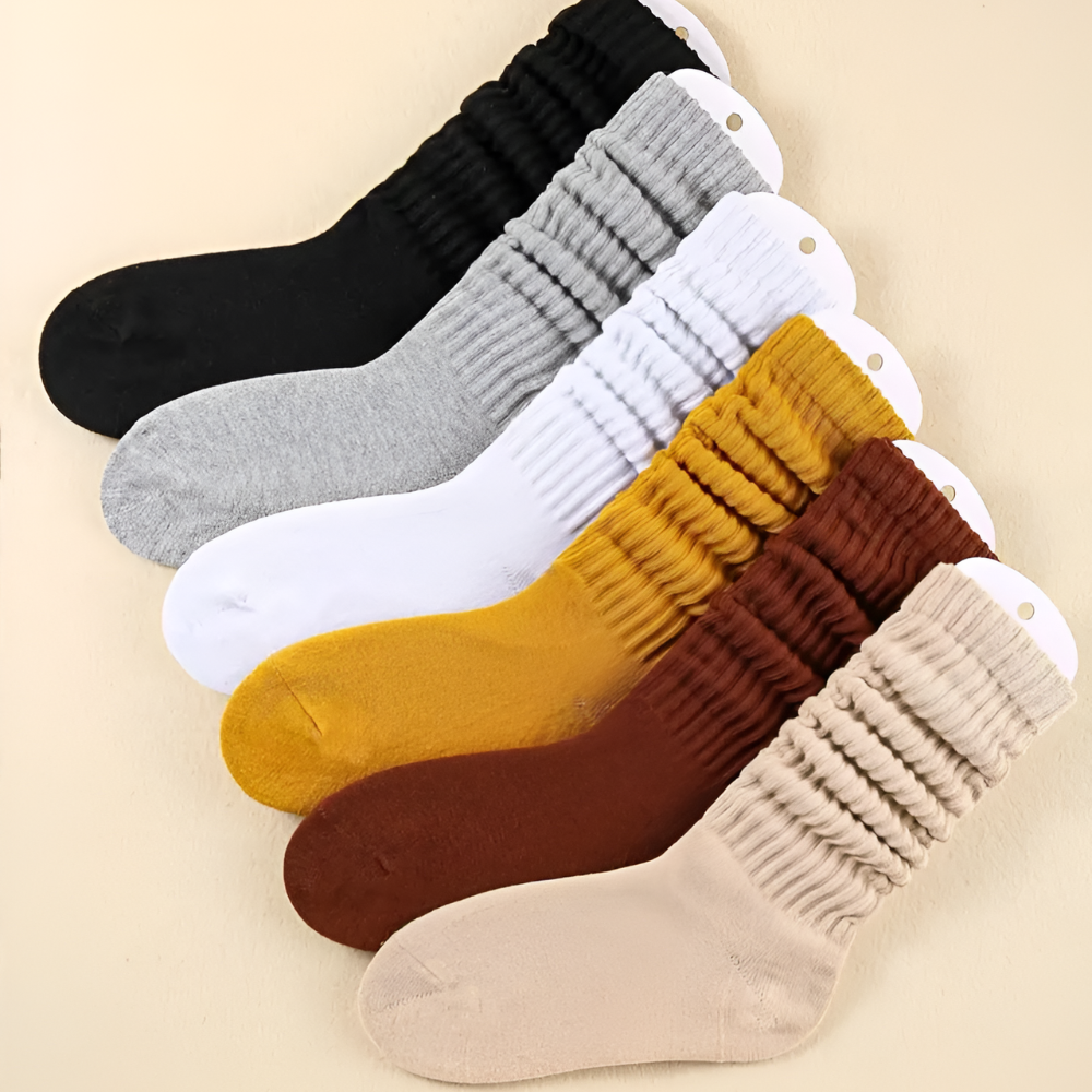 Solid Slouch Crew Mid Calf Comfort Socks Multi Pack For Women