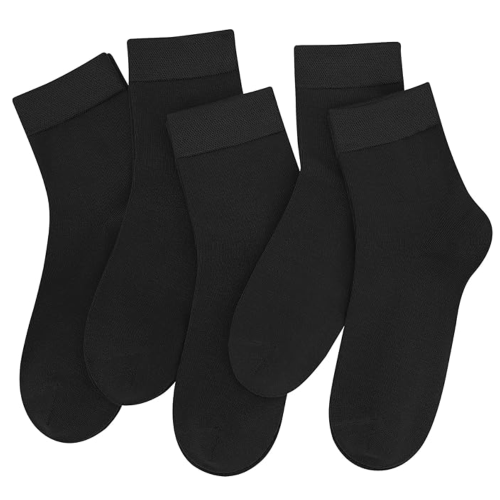 5 Pairs Women Bamboo Crew Socks Thin Lightweight Casual Wear