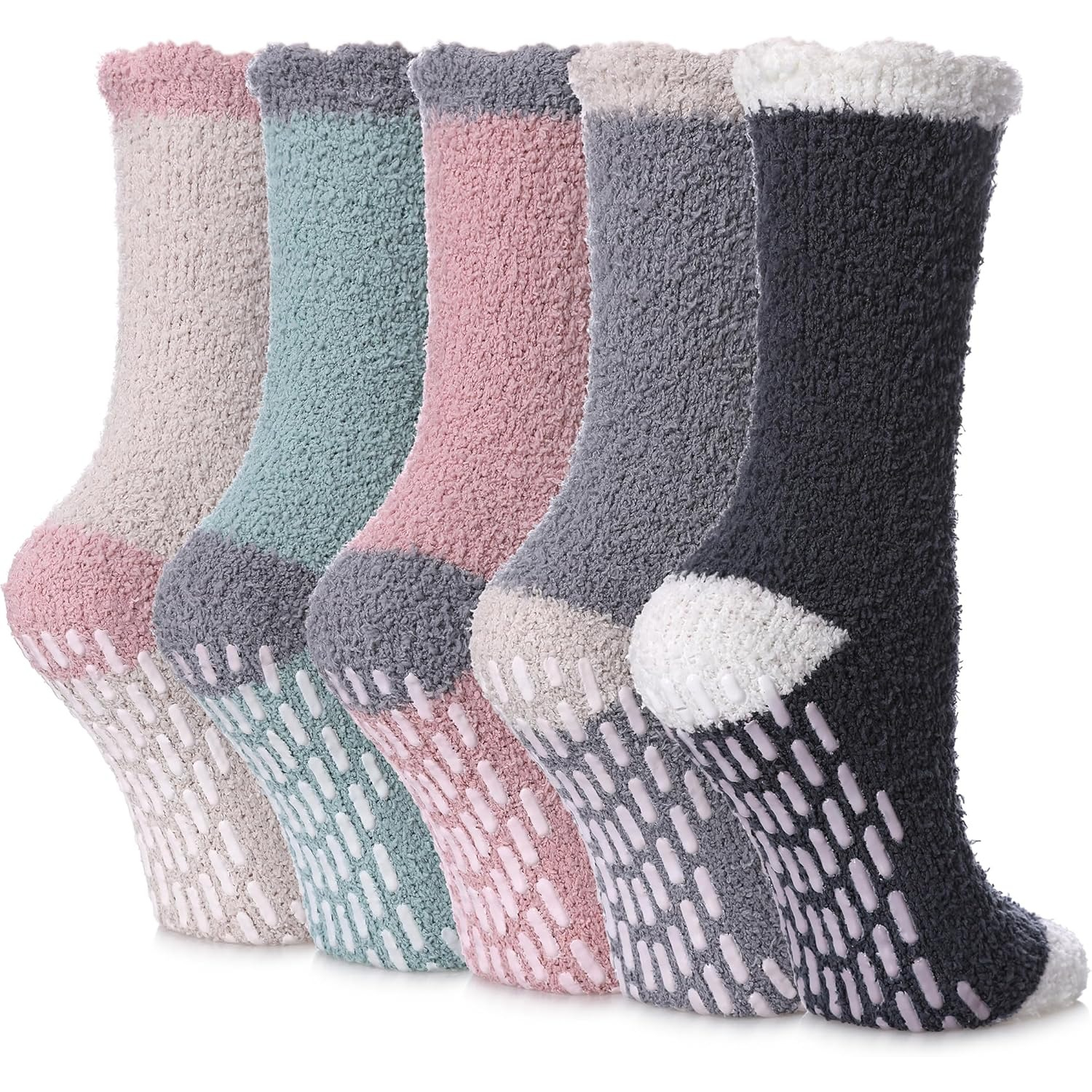 Women Winter Non Slip Fuzzy Cozy Grip Slipper Socks