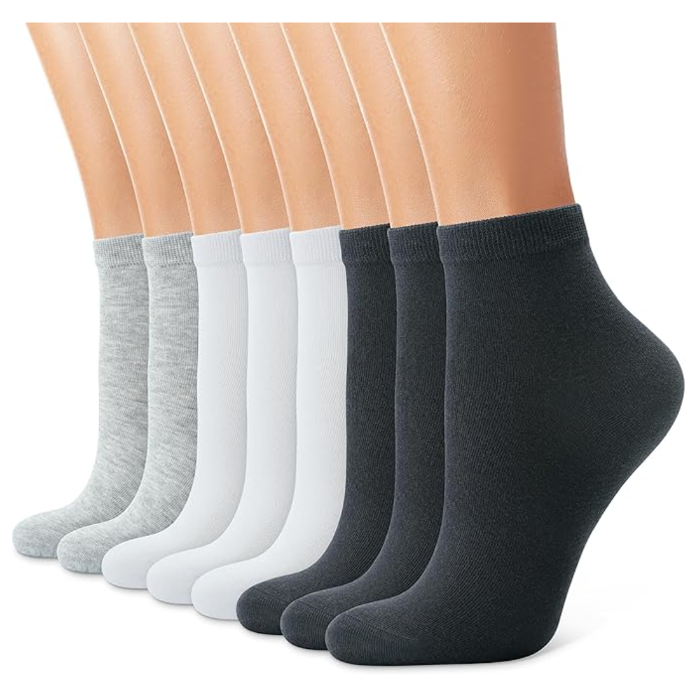 8 Pairs Women Ankle Socks Low Cut Cotton Soft Non Slip Casual
