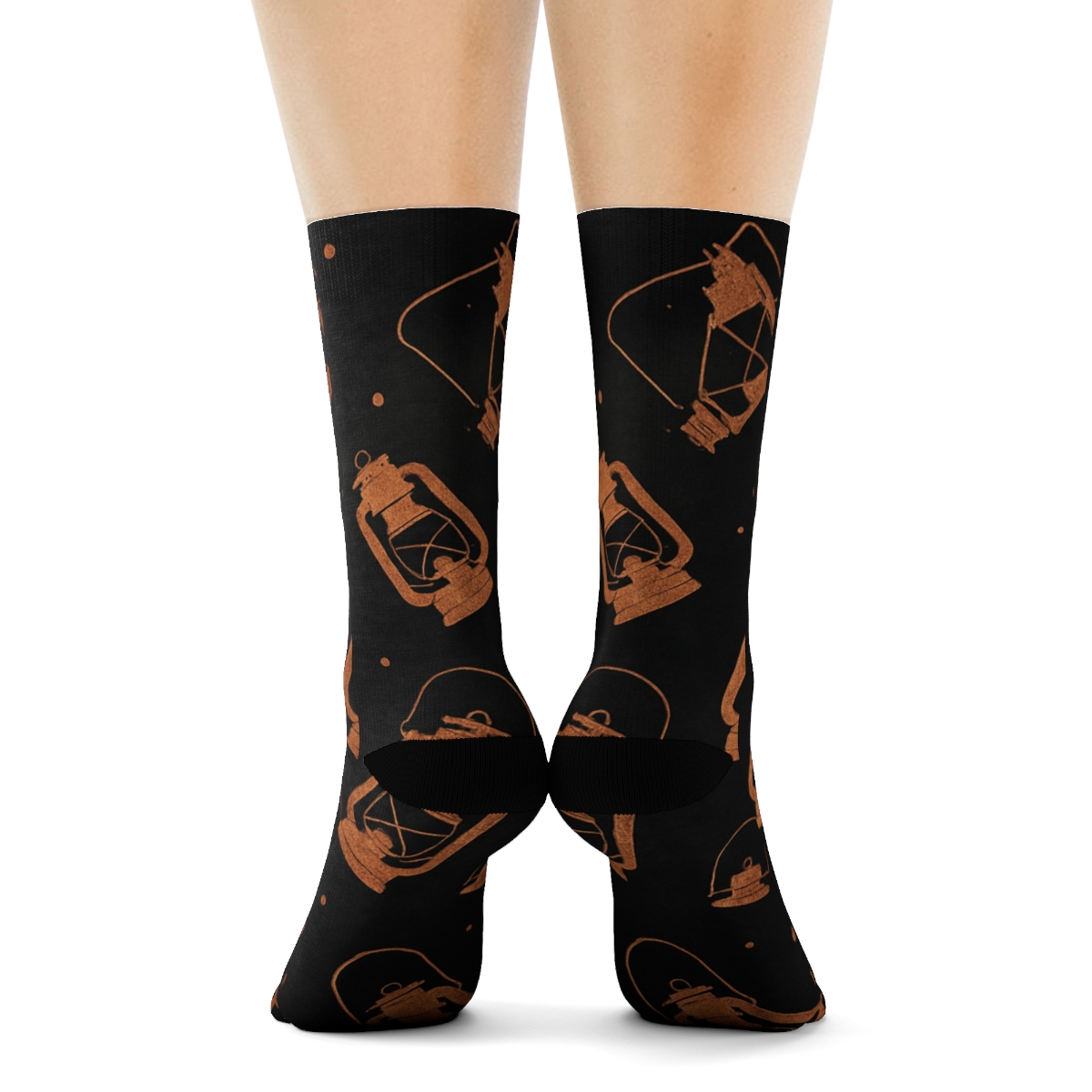 Storm Lantern Scatter On Charcoal Field premium sports crew socks