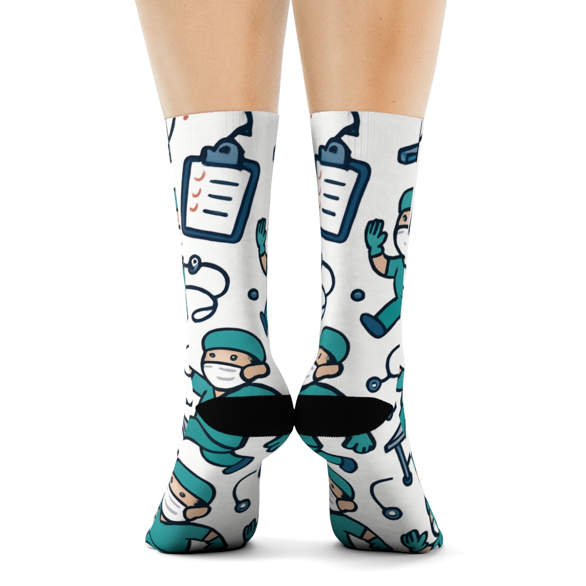 Sterile White Operating Room Parade With Surgeon Icons soft everyday crew socks