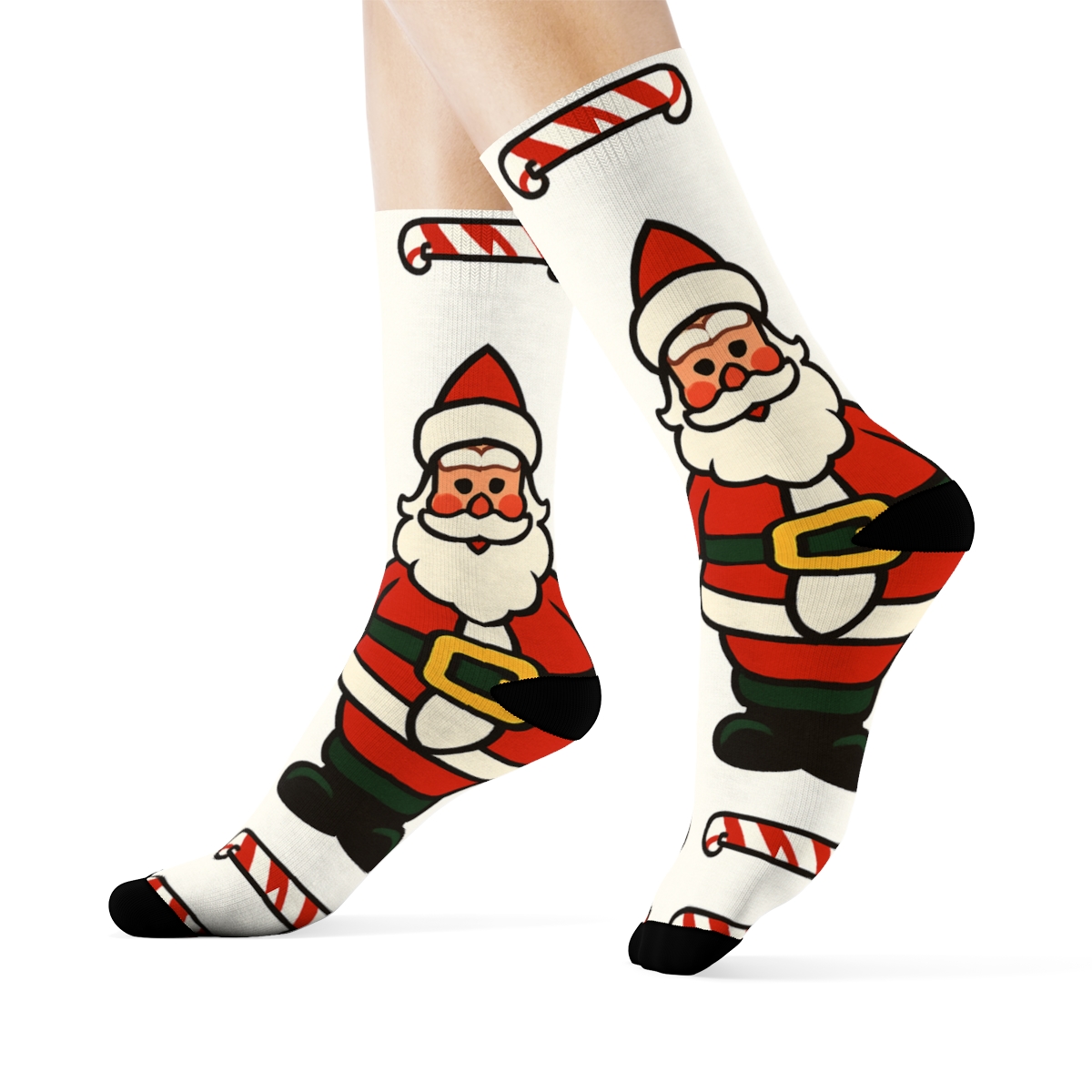 Santa Claus Spotlight Holiday Tee unique graphic crew socks