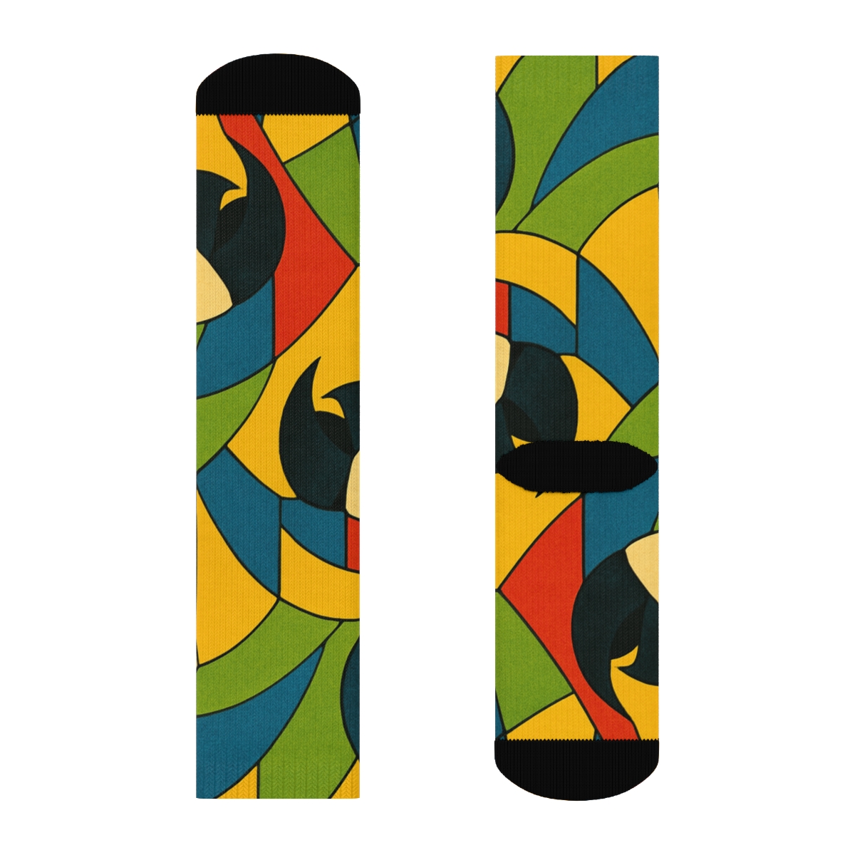 Macaw Beak Mosaic On Sunlit Yellow soft everyday crew socks