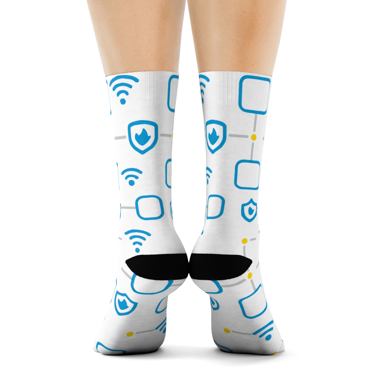 Modern Minimalist Grid With Network Administrator Nodes trendy patterned crew socks