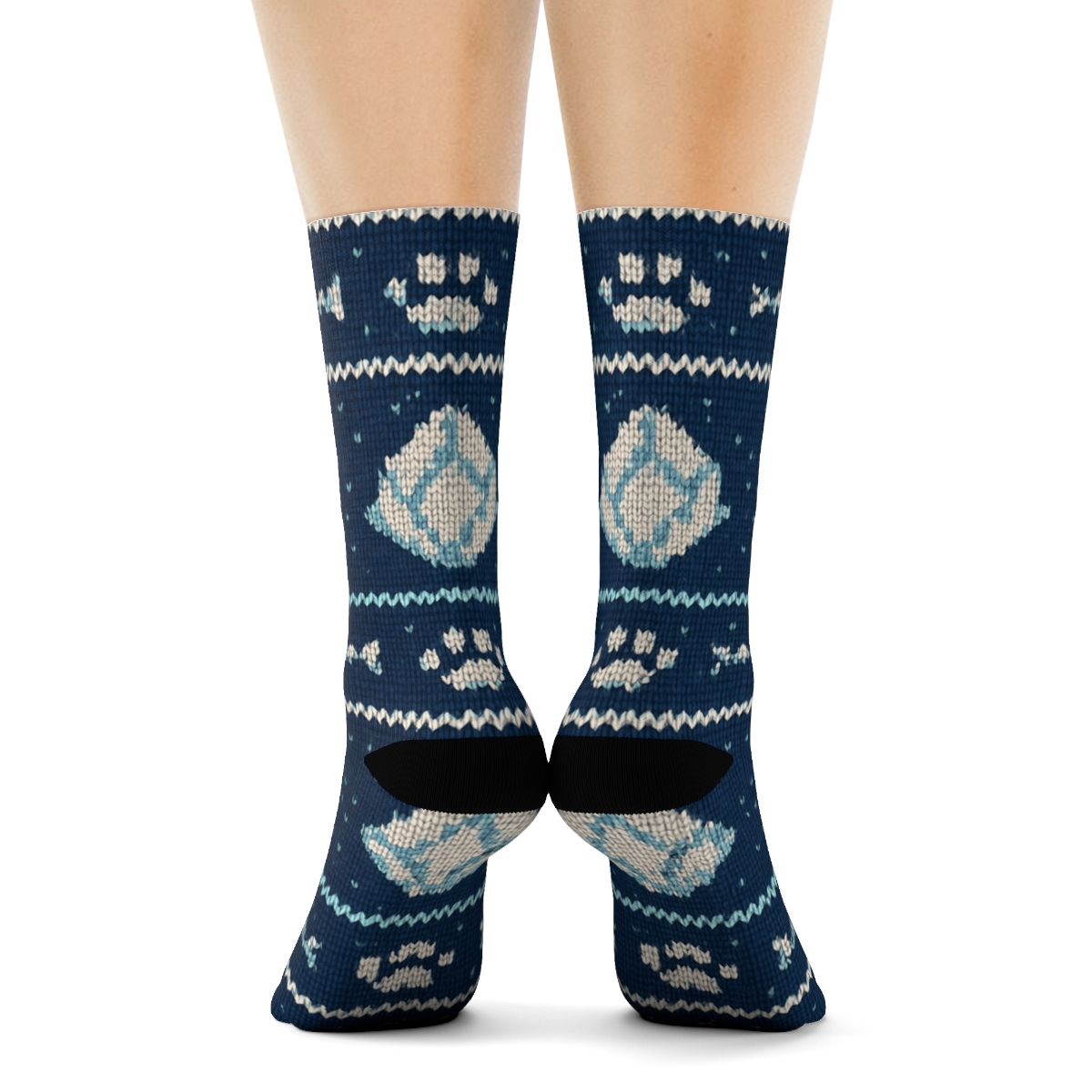 Knitted Polar Bear Fair Isle Bands personalized crew socks