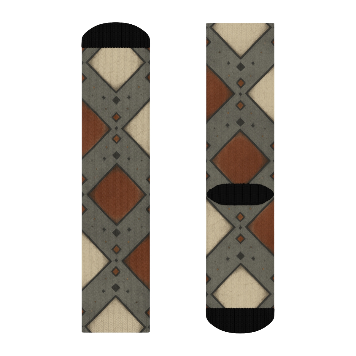 Hearth Tile Lattice With Heart Glow personalized crew socks