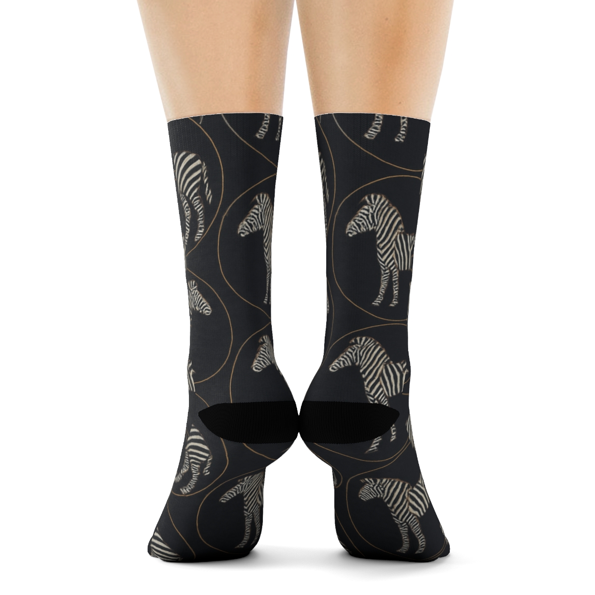 Zebra Silhouette Spotlight Array premium sports crew socks