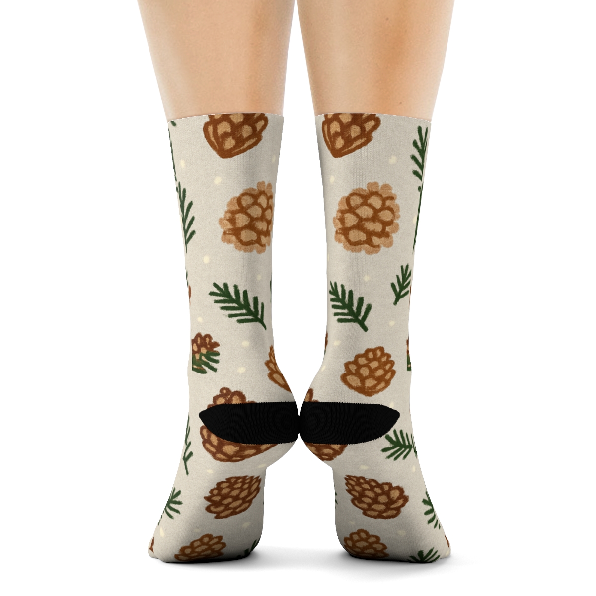 Pinecone Scatter unique graphic crew socks