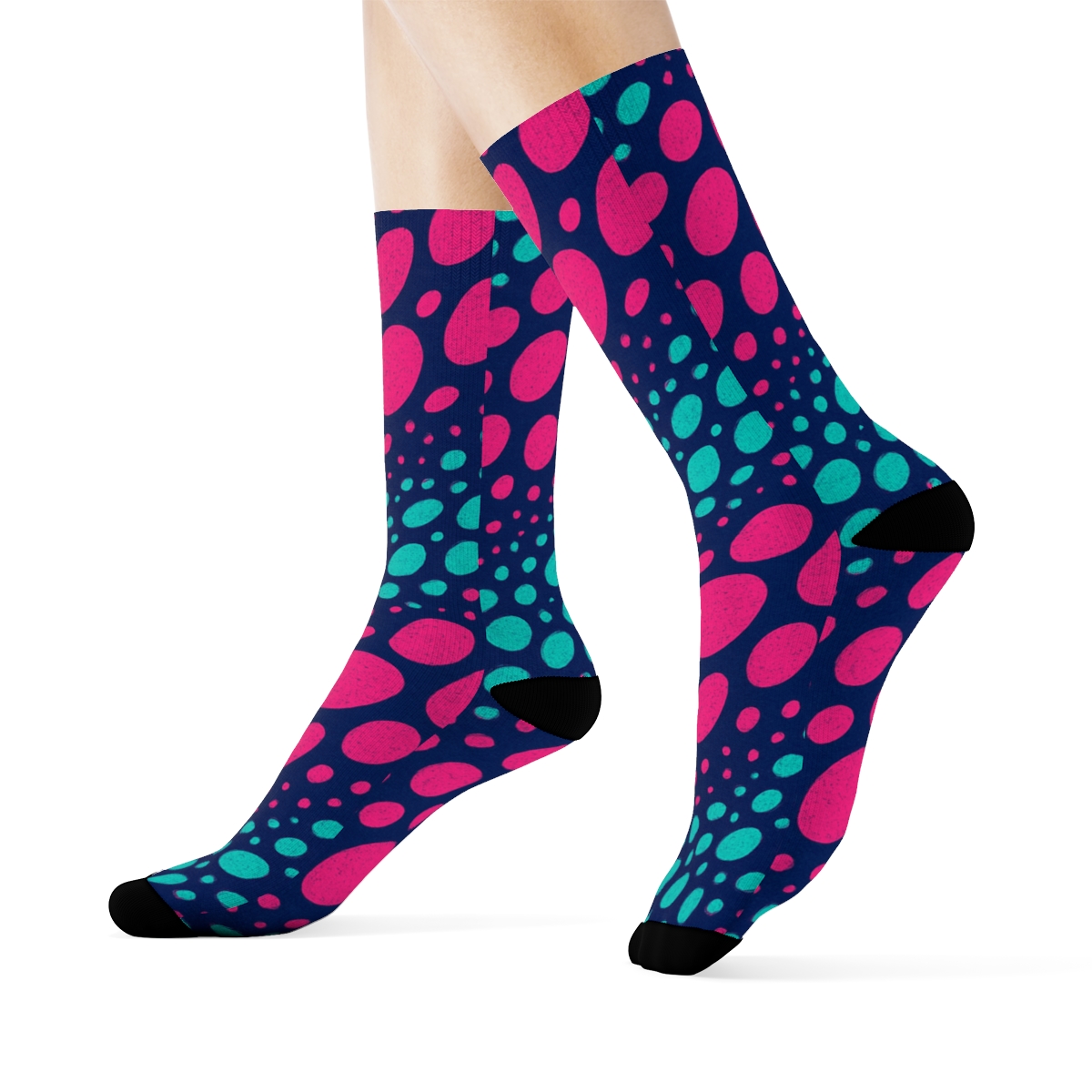 Neon Spot Wave Landscape premium sports crew socks