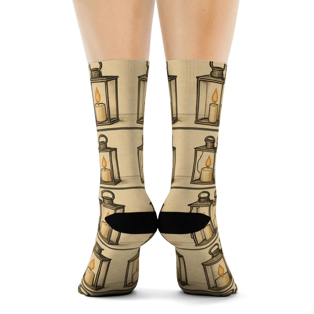 Lantern Cluster Stripe Candle Edition stylish athletic crew socks