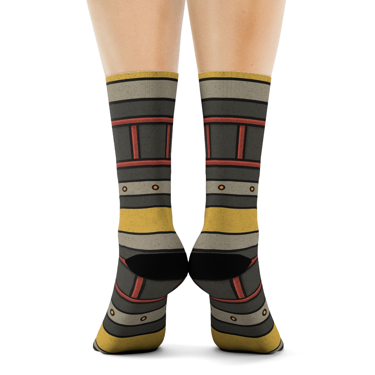 Ladder Stripe Bands In Fire Fighter Service Study premium sports crew socks