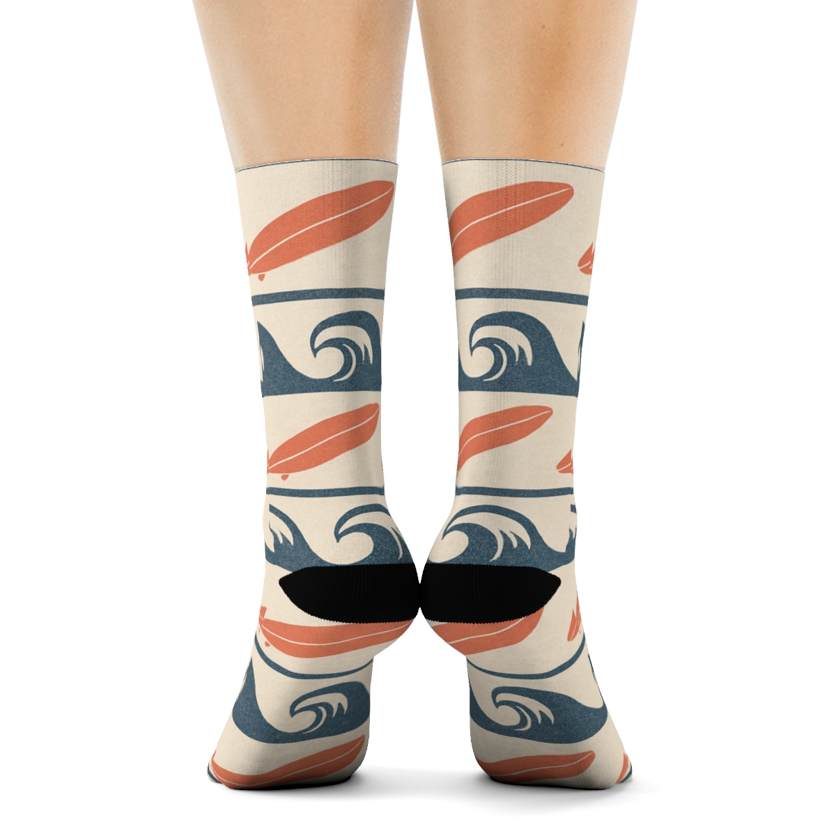 Retro Surf Break Icon Stripe personalized crew socks