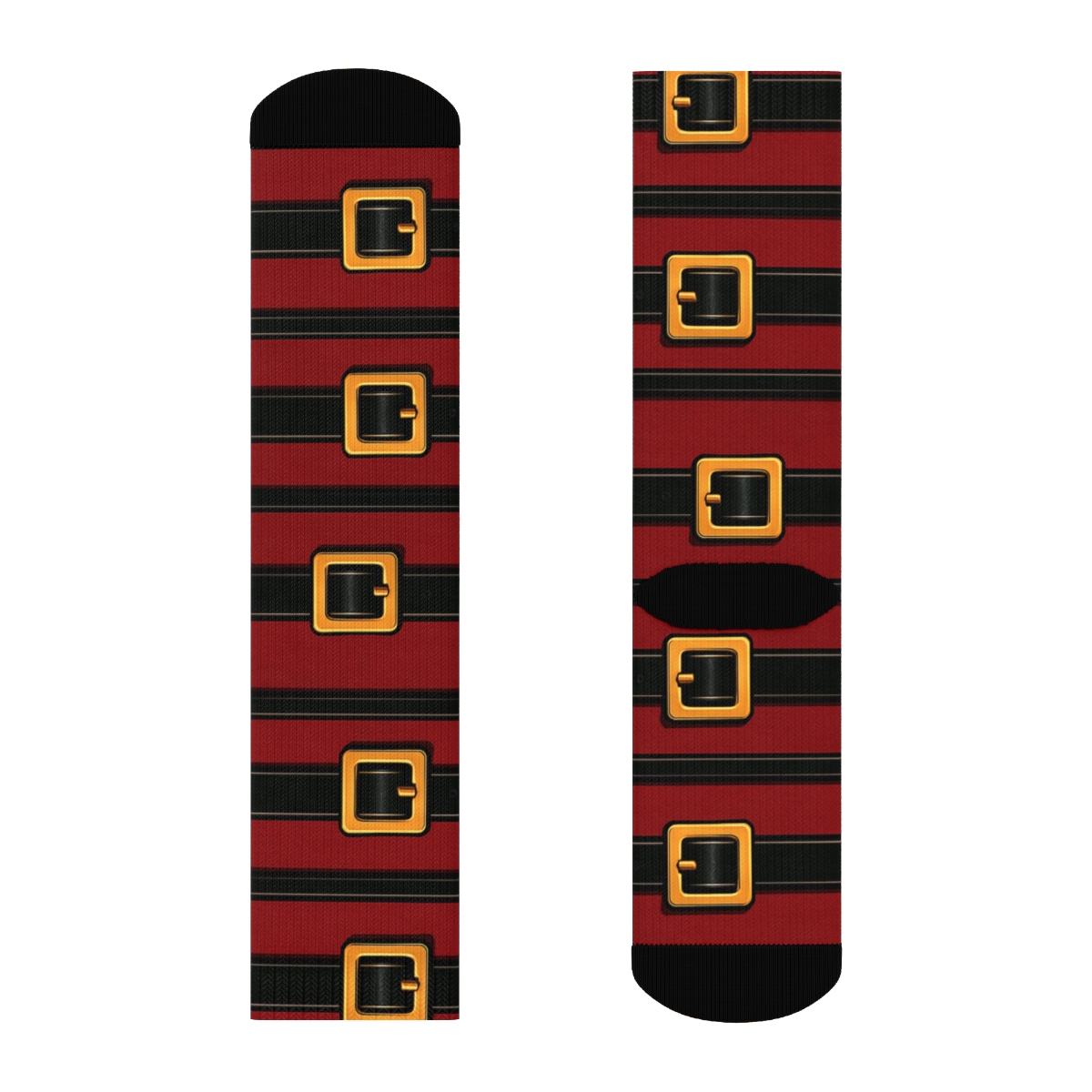 Belt Buckle Borders In Santa Style premium sports crew socks