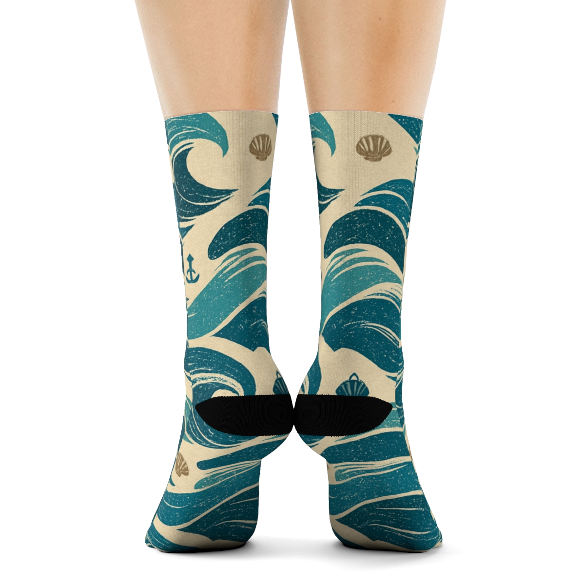 Tidal Chevron Wave Grid premium sports crew socks