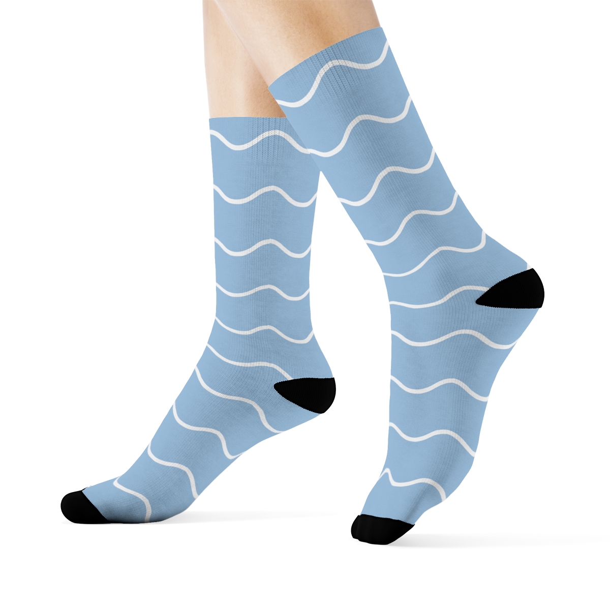 Quiet Wave Repeat trendy patterned crew socks