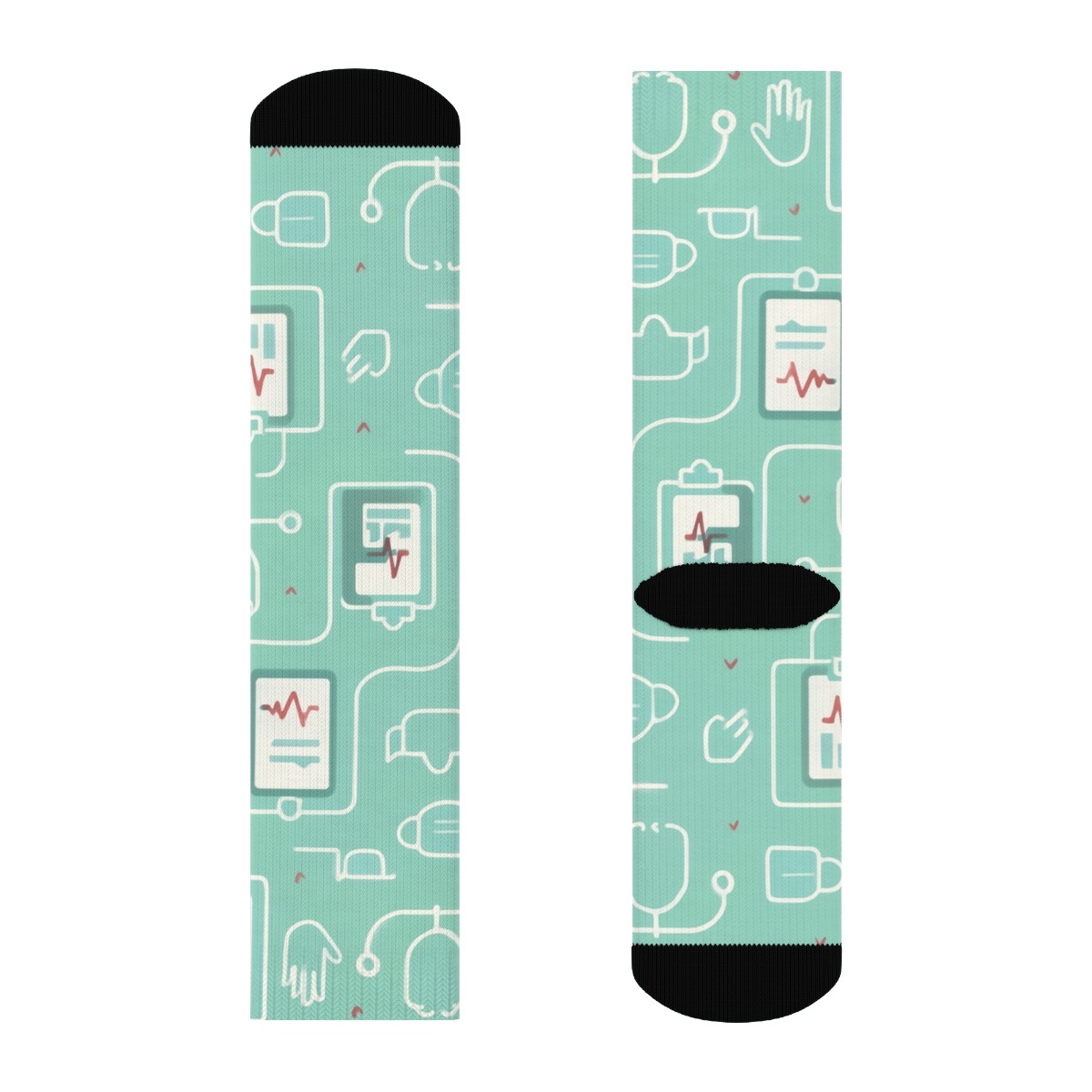 Clipboard Lattice On Mint Background For Everyday Nurse unique graphic crew socks