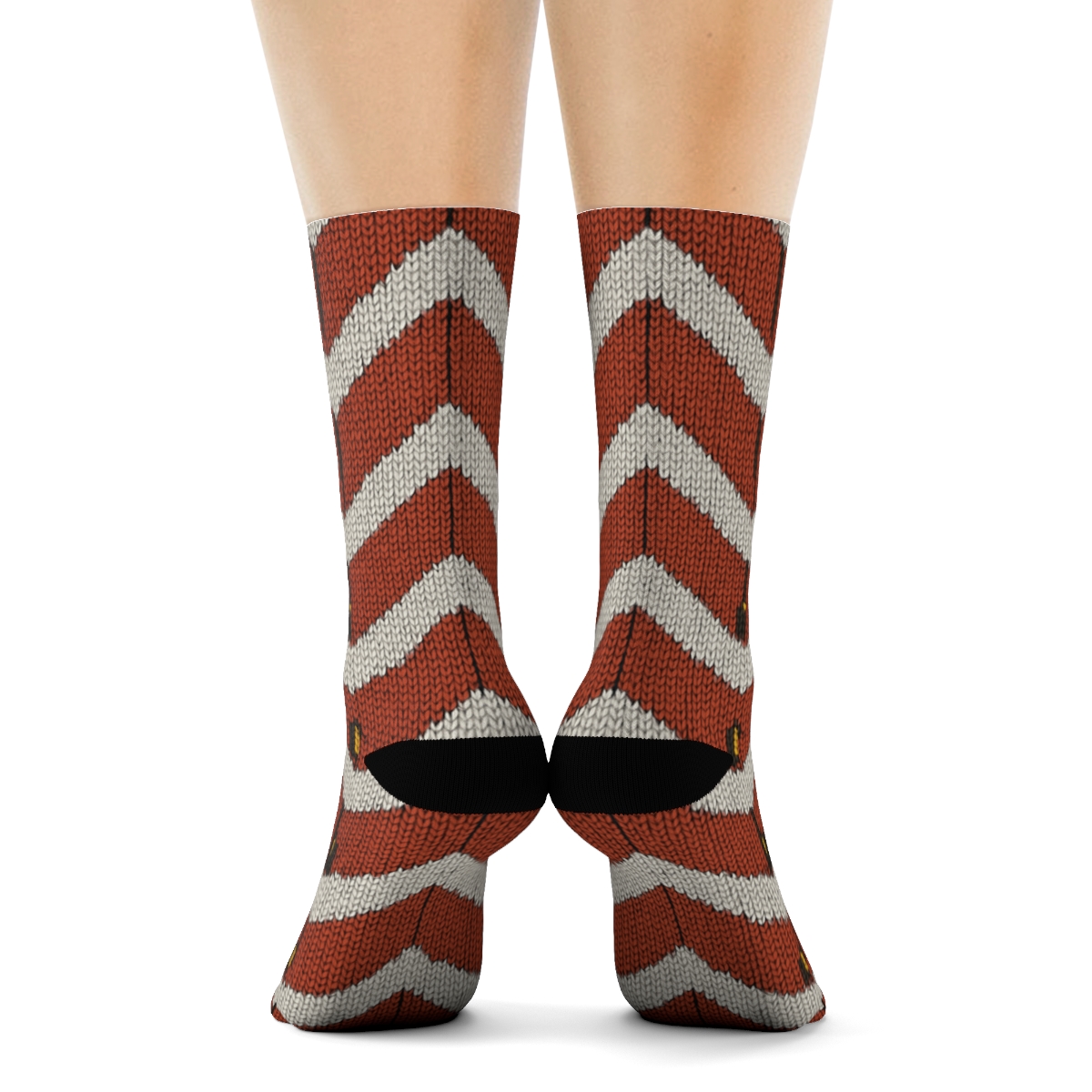 Construction Worker Scaffolding Chevron Knit trendy patterned crew socks