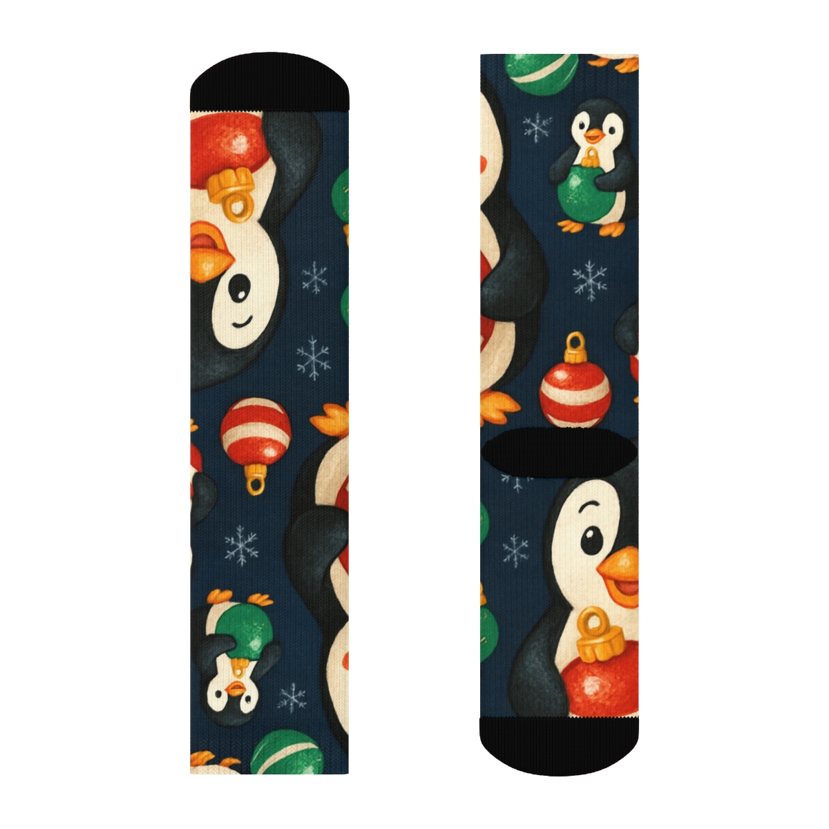 Penguin Ornament Scatter soft everyday crew socks