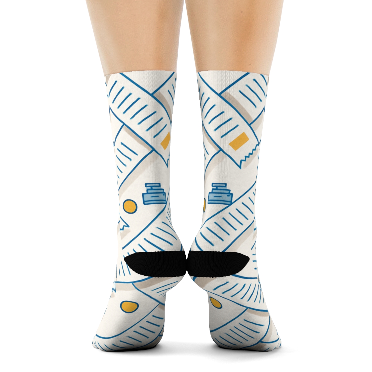 Receipt Lattice In Cashier Chic premium sports crew socks