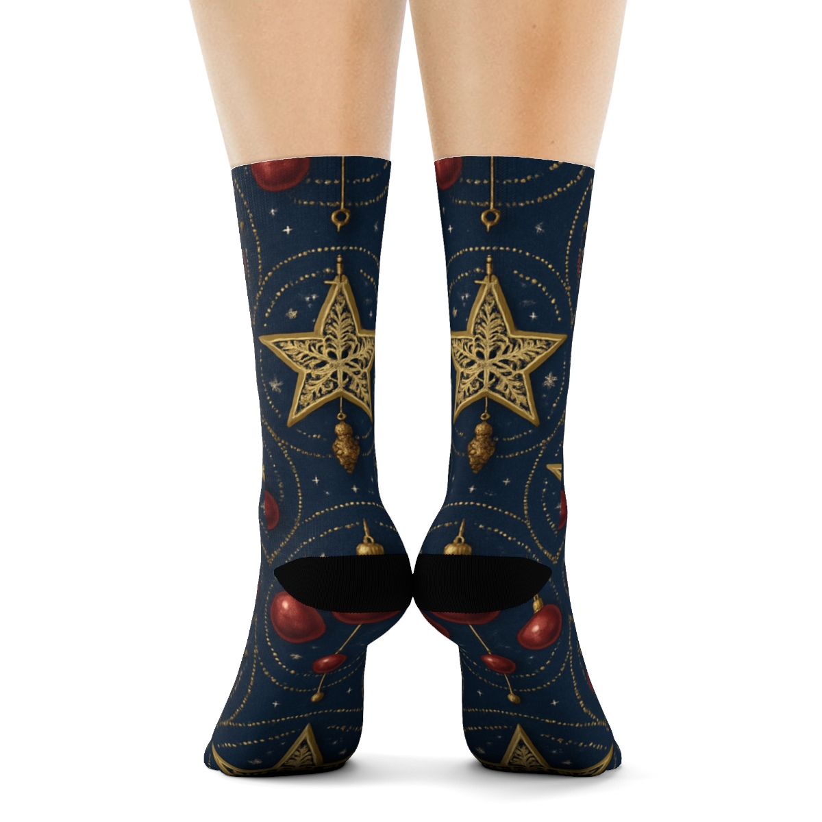 Star Ornament Radial Tessellation premium sports crew socks