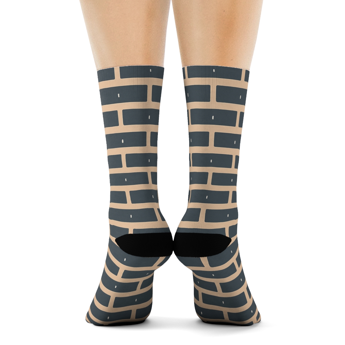 Quiet Brick Tick Offset designer printed crew socks