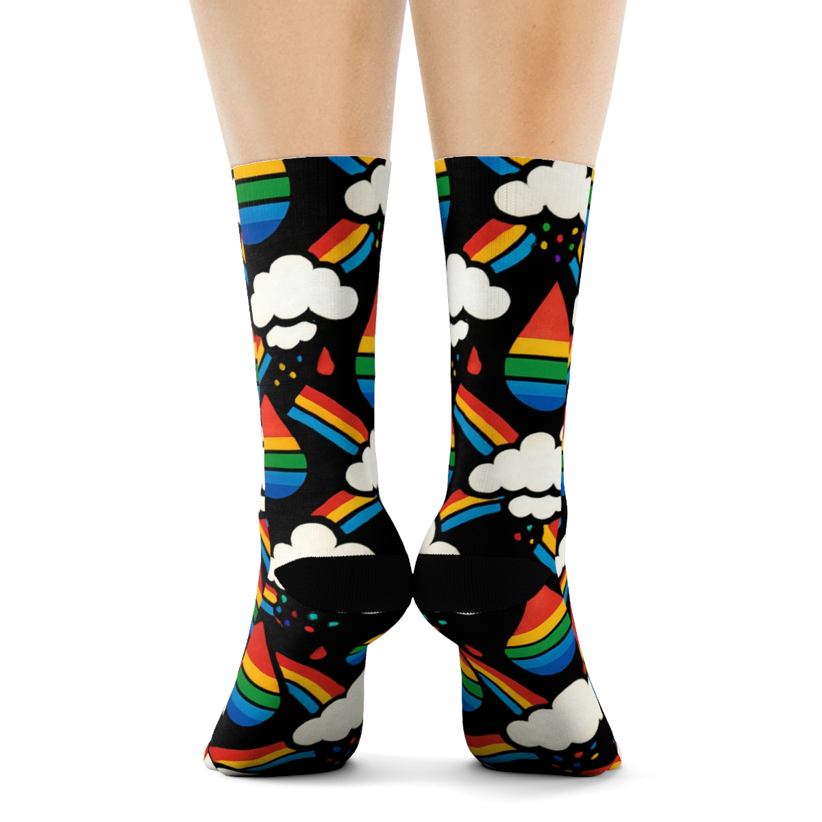 Prismatic Storm Raindrop Lattice trendy patterned crew socks