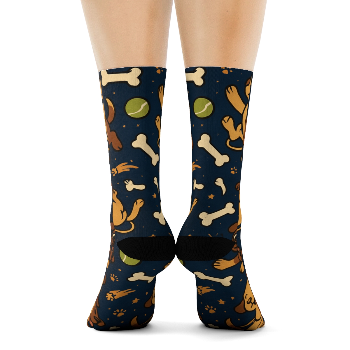 Dog Starfield Playtime Pattern designer printed crew socks