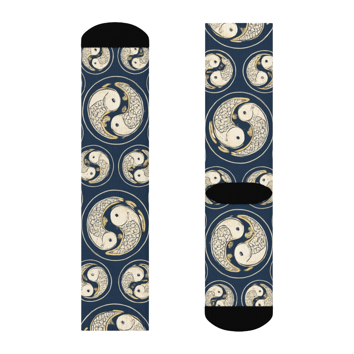 Dual Koi Circle Progression comfortable cotton crew socks