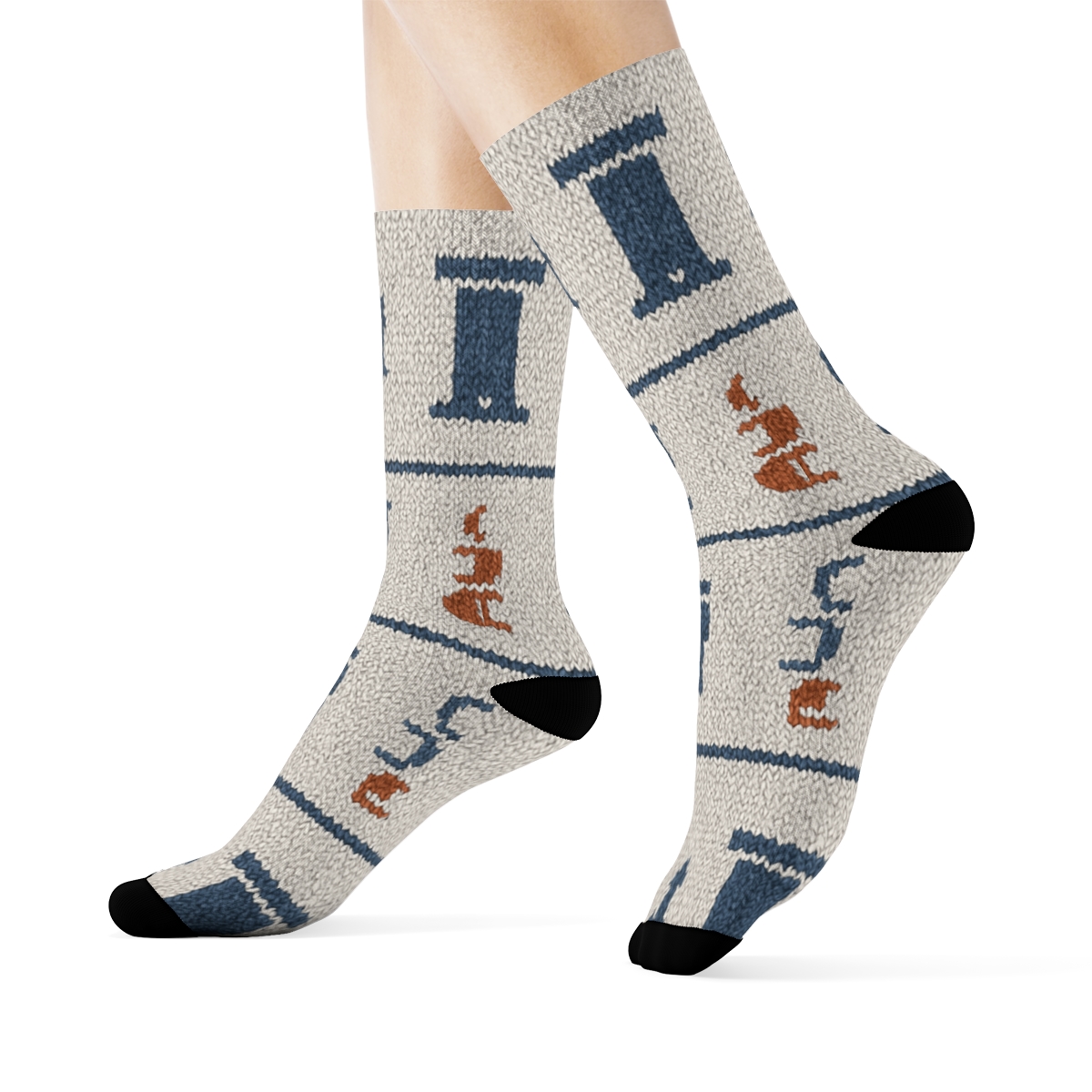 Court Clerk Knit Illusion Docket Stripe Lattice personalized crew socks
