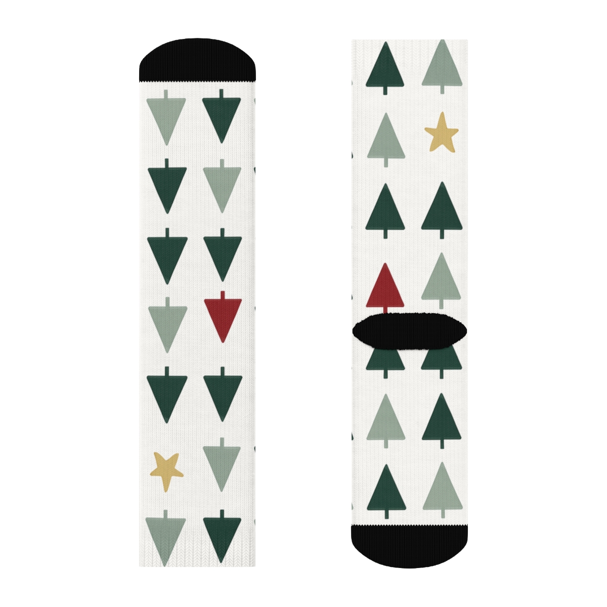 Minimal Tree Line Xmas Rhythm personalized crew socks