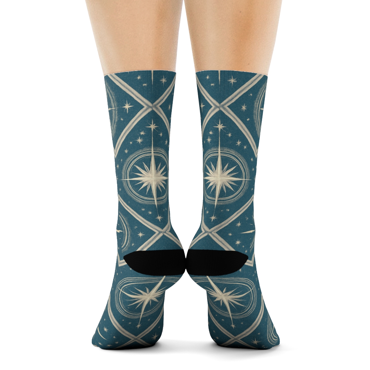 Vintage Holiday Poster Star Of Bethlehem Tessellation premium sports crew socks
