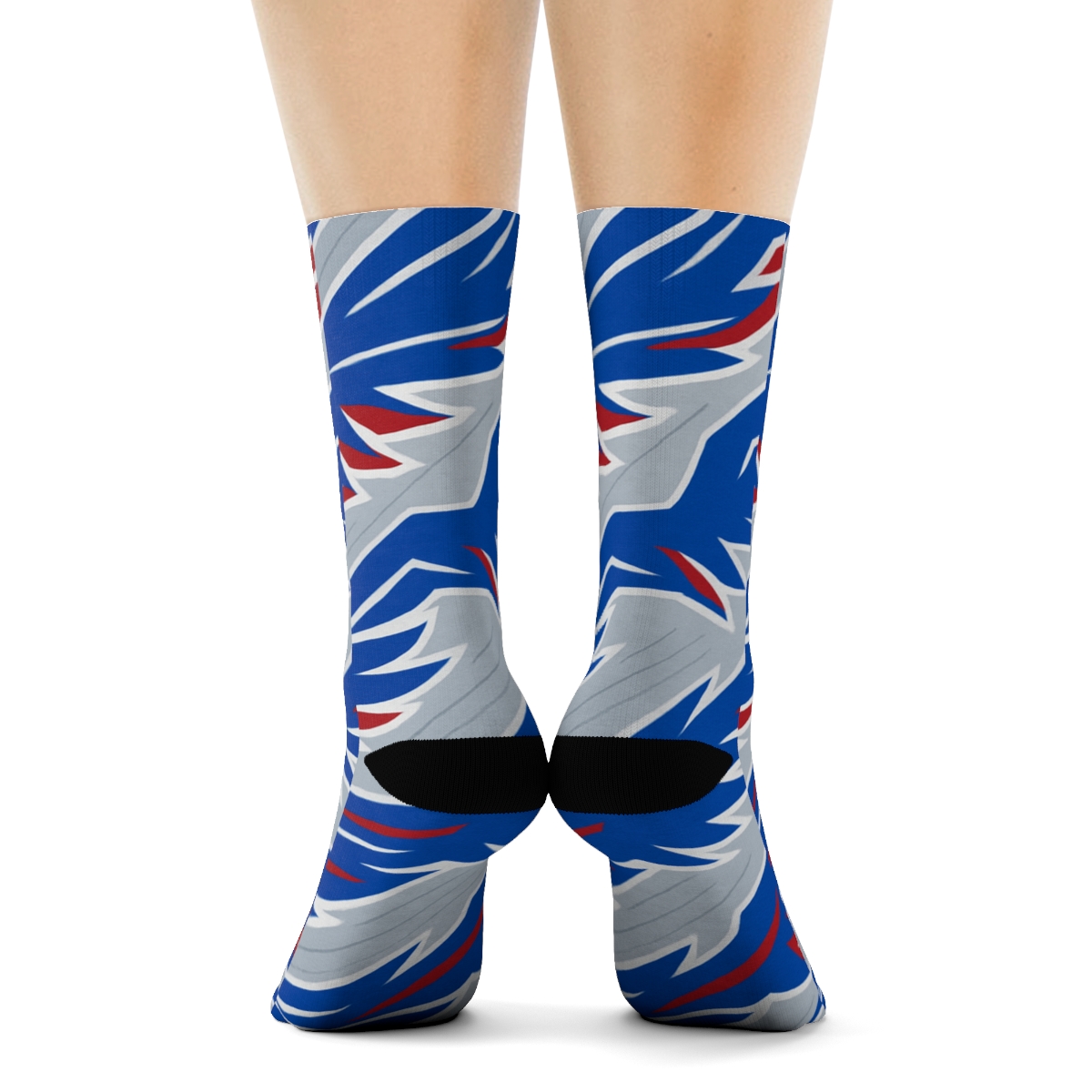 Winged Circuit With Blue Jays Energy designer printed crew socks