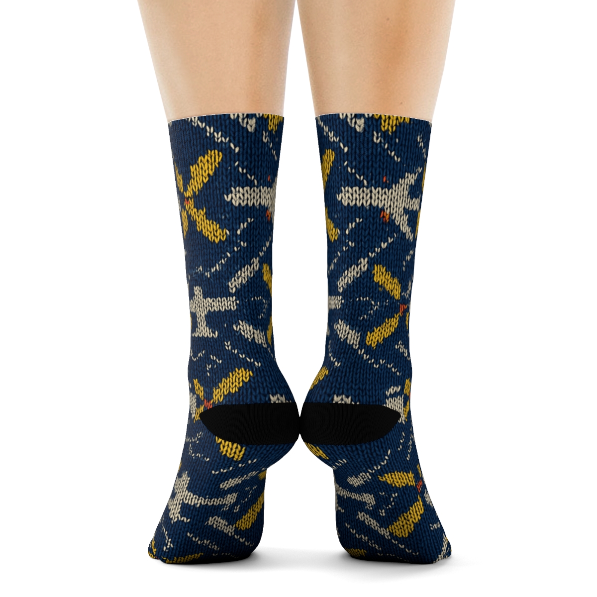 Pilot Propeller Chevron On Navy Blue Background personalized crew socks