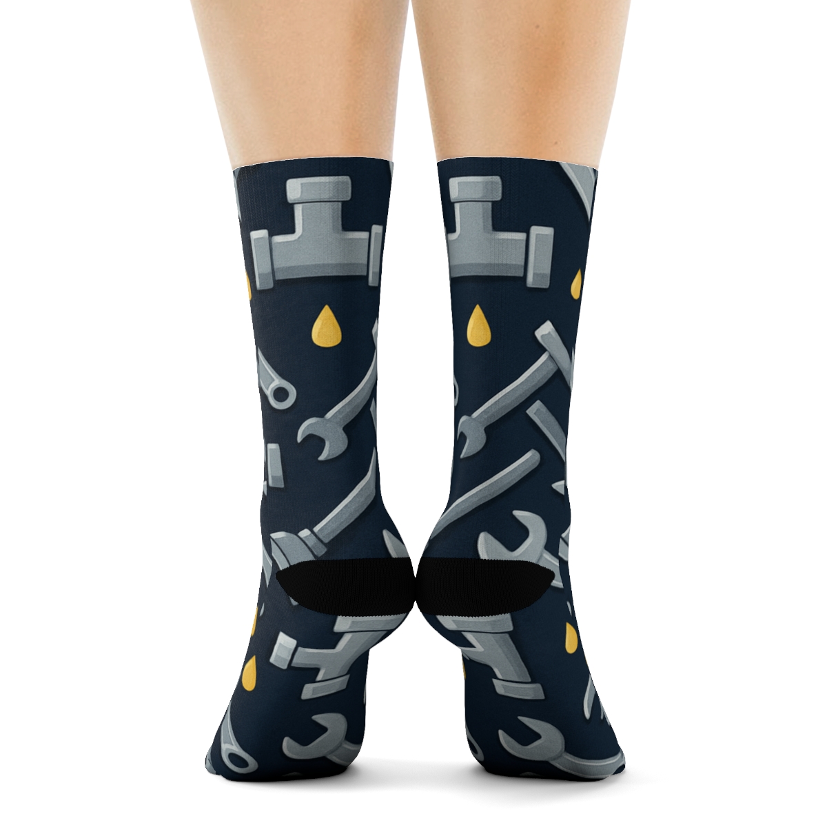 Tool Silhouette Diamonds, Plumber Edition personalized crew socks