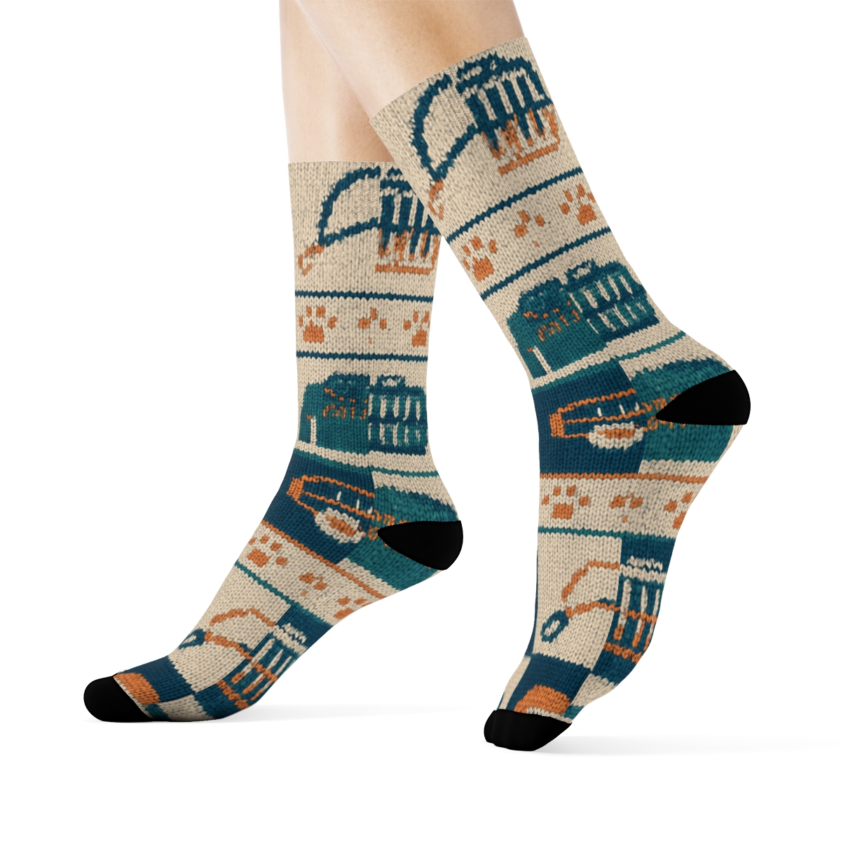 Knitted Patchwork Animal Control Officer Rescue Gear custom crew socks