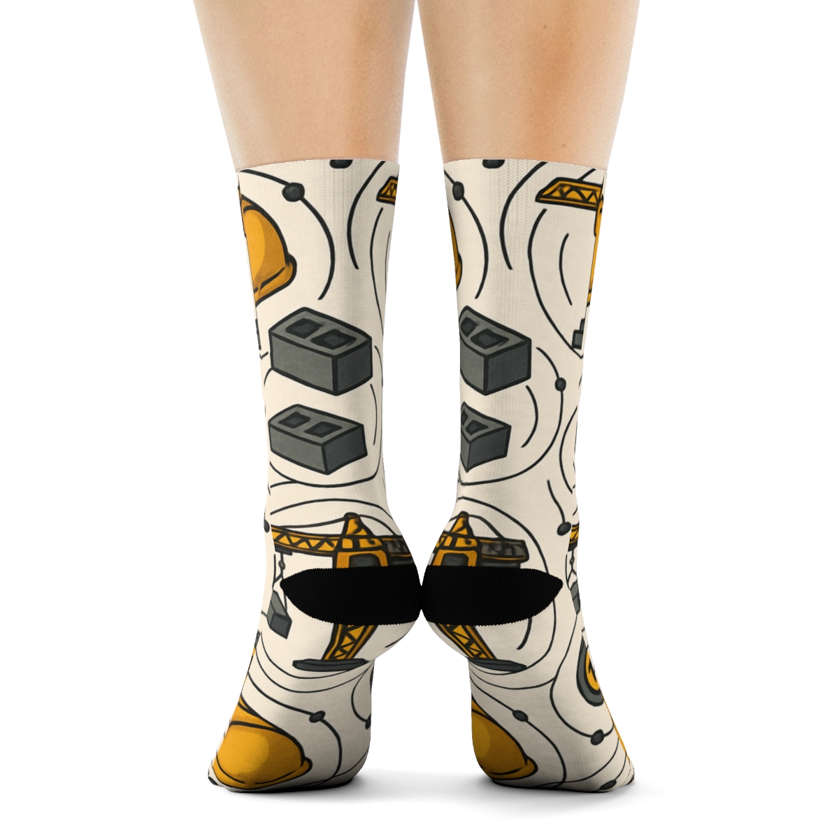 Hard Hat Orbit Pattern For Civil Engineer custom crew socks