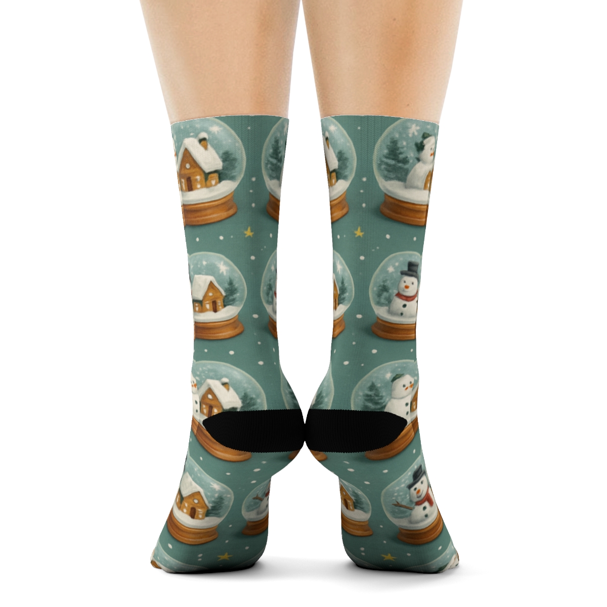 Snow Globe Parade Holiday Panorama premium sports crew socks