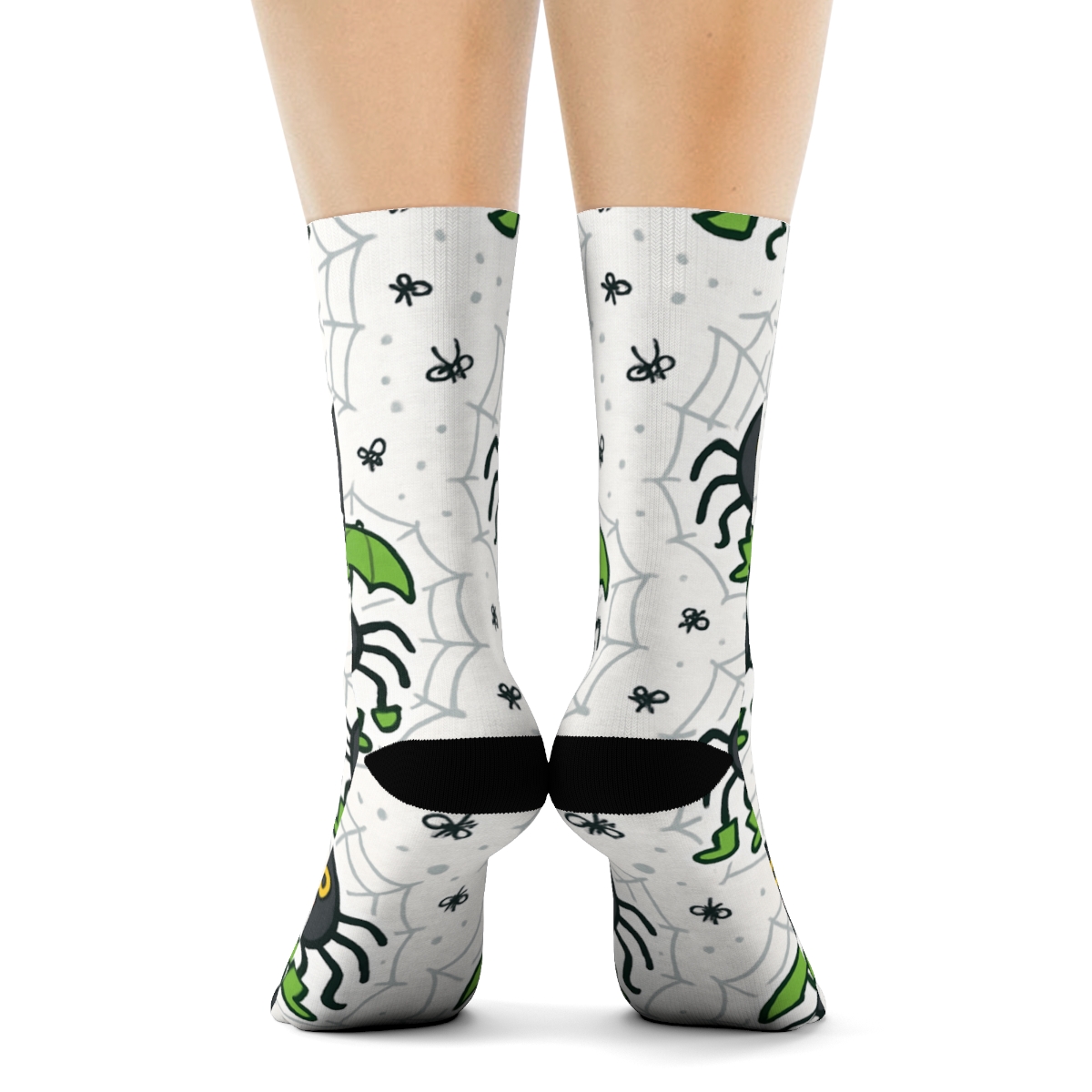 Playful Garden Tiles With Spider soft everyday crew socks