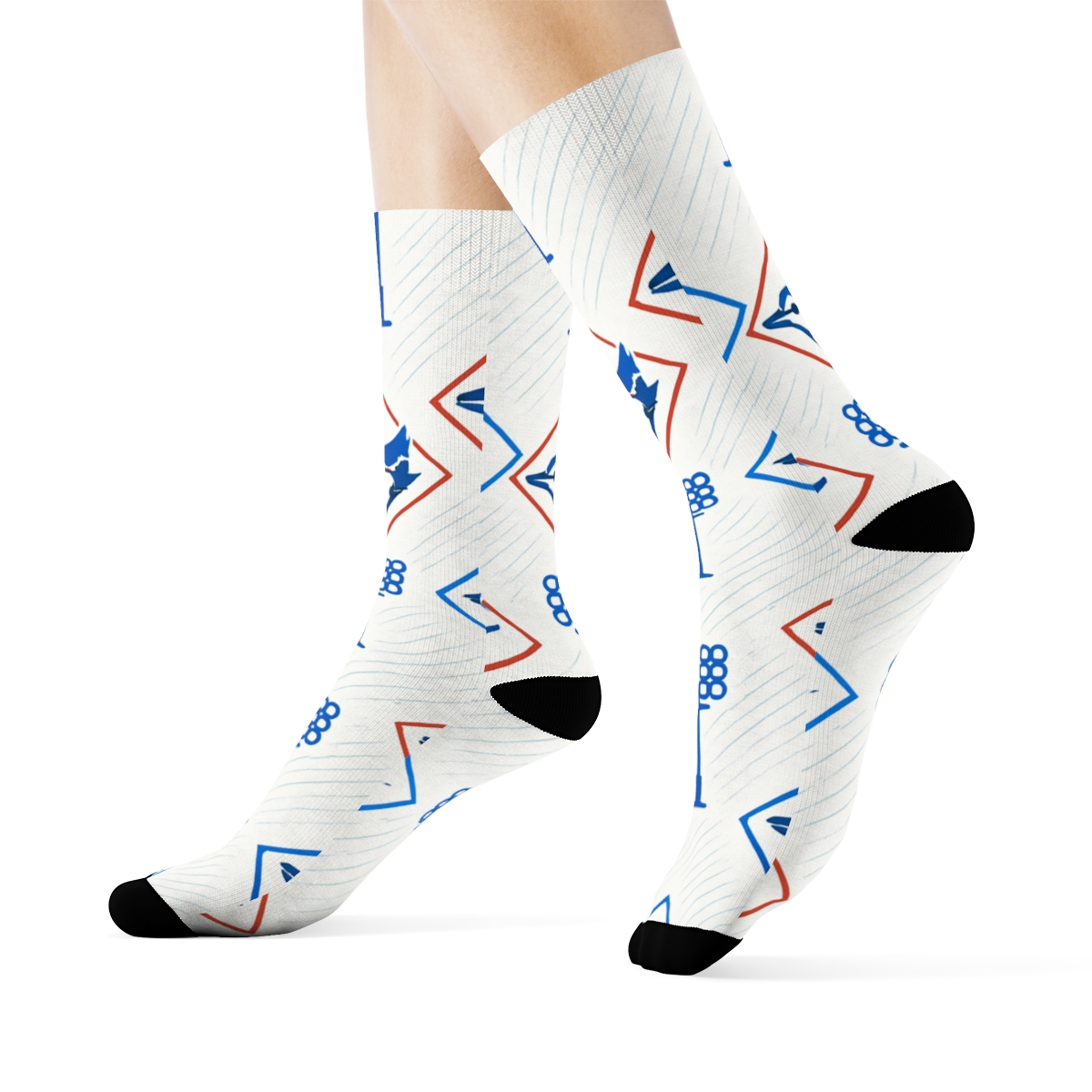 Stadium Light Lattice With Blue Jays Pattern custom crew socks