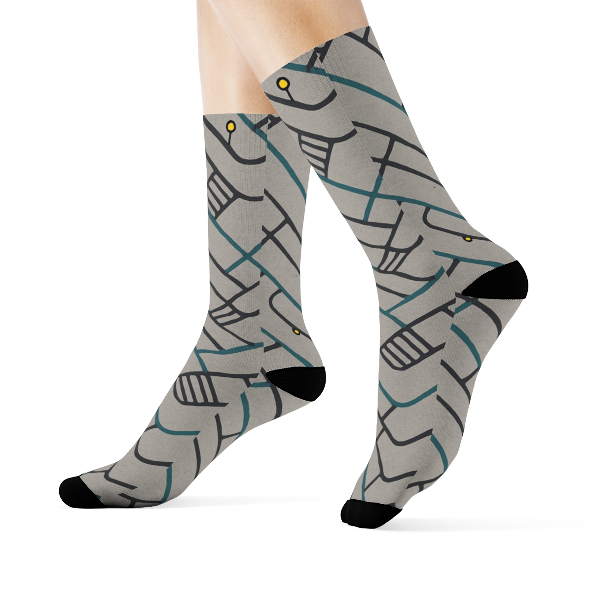 Street Grid Chevron, Urban Planner Edition unique graphic crew socks