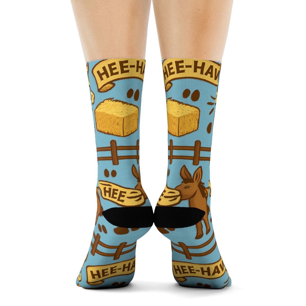 Market Day Bands With Donkey Motifs personalized crew socks