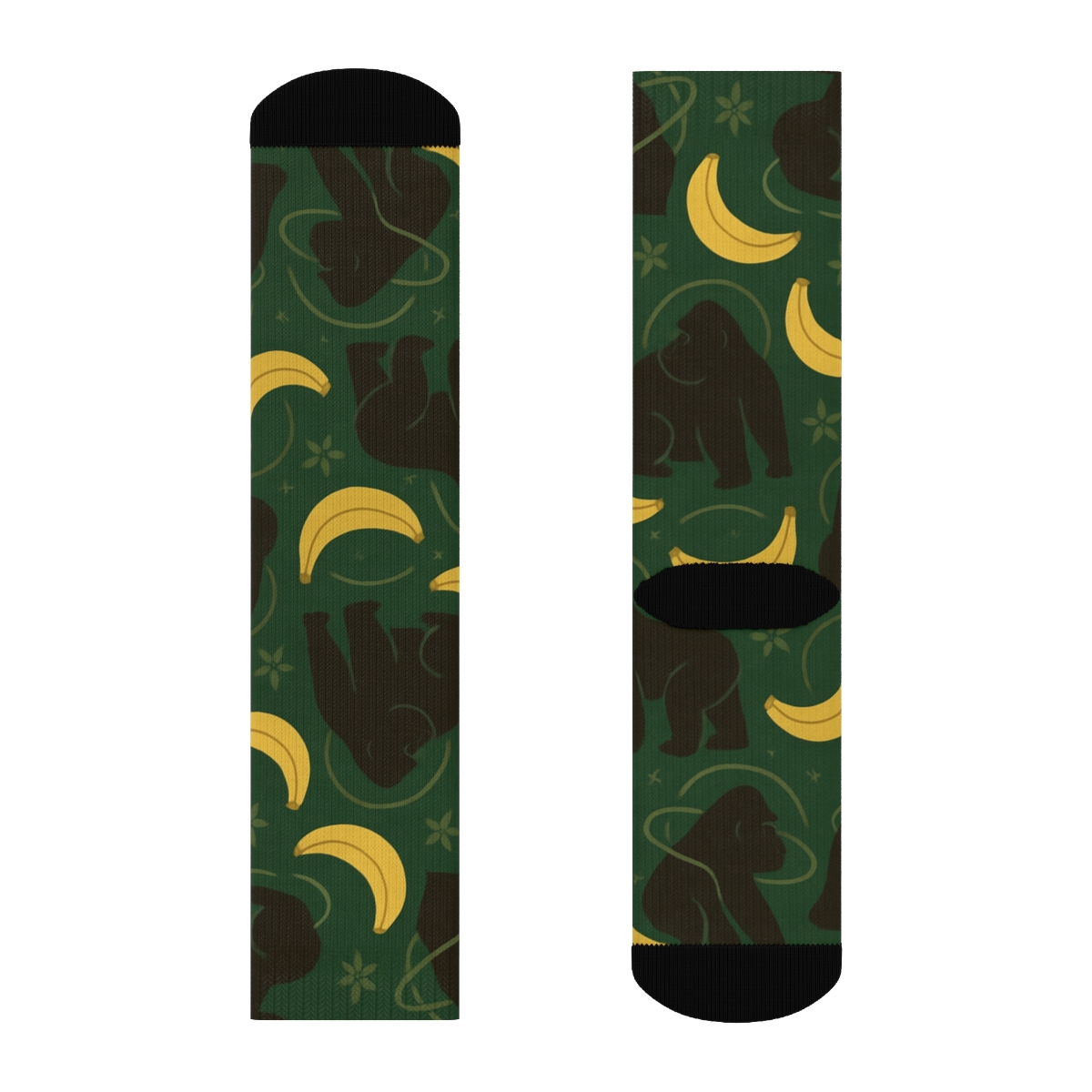 Constellation Grove With Ape Silhouettes trendy patterned crew socks