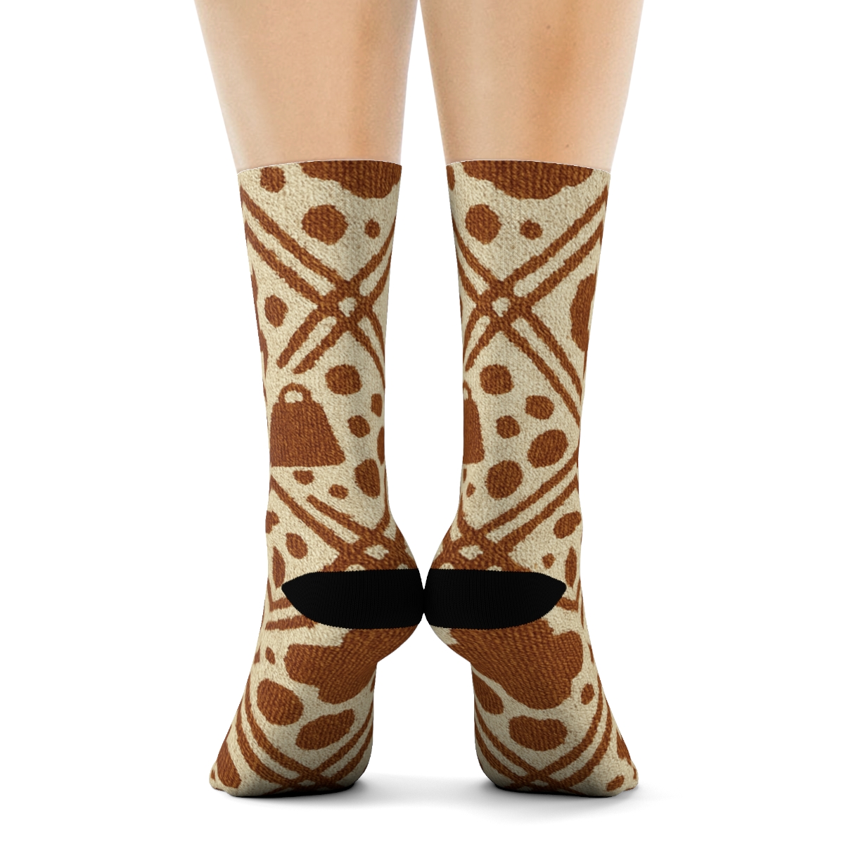 Woven Denim Cowbell Lattice premium sports crew socks