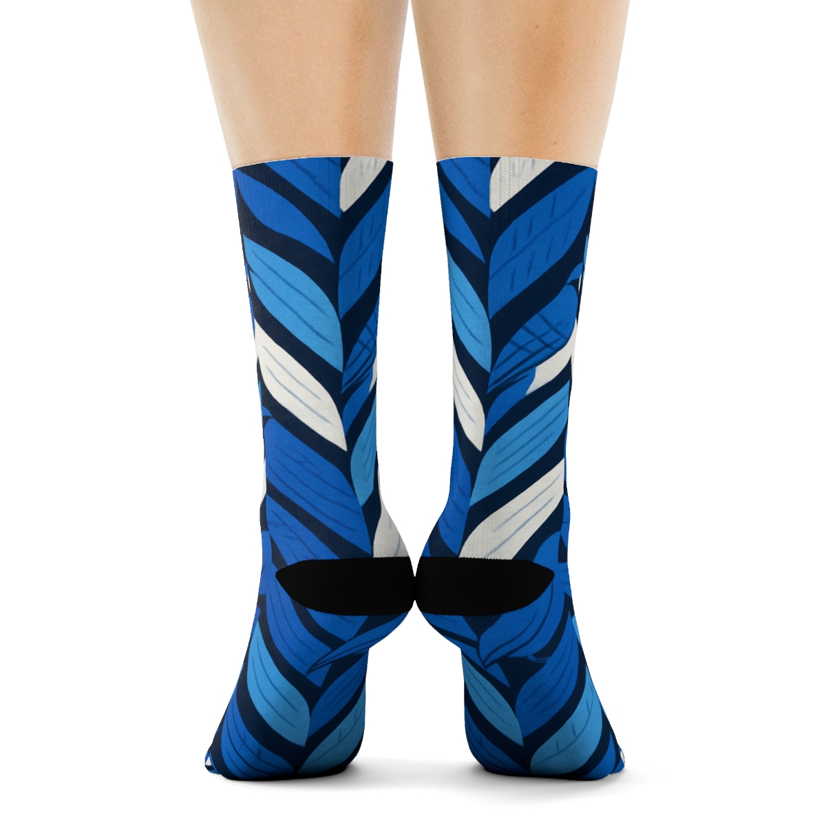 Blue Jay Flight Chevron On Navy Background premium sports crew socks