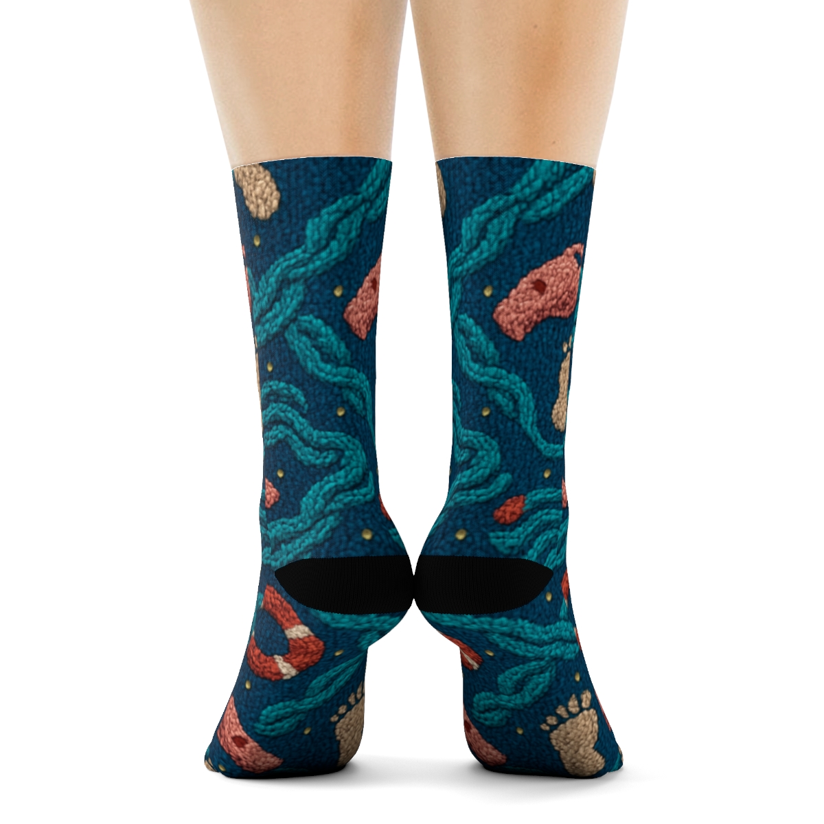 Tide Knit Lifeguard Pattern premium sports crew socks